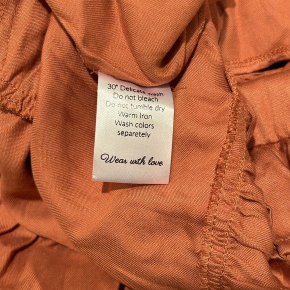 Bali Elf Linnette Mini Dress Copper Color Ruffle Fit Flare Style Cowboy Size XL - Picture 7 of 8
